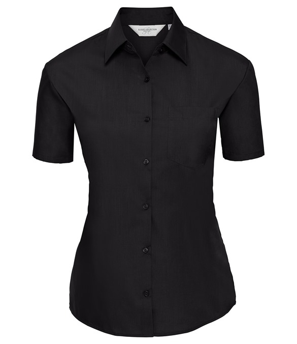 Women's short sleeve polycotton easycare poplin shirt