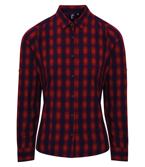 Women's Mulligan check cotton long sleeve shirt