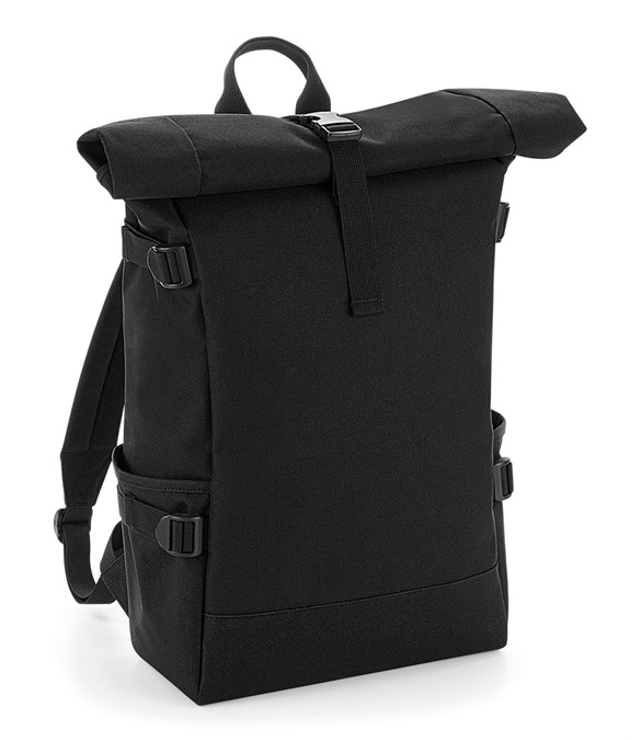 Block roll-top backpack