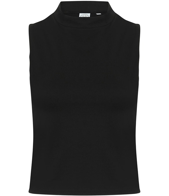 Women's high neck crop vest