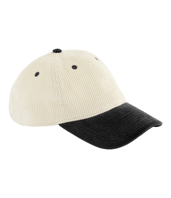 Contrast peak corduroy cap