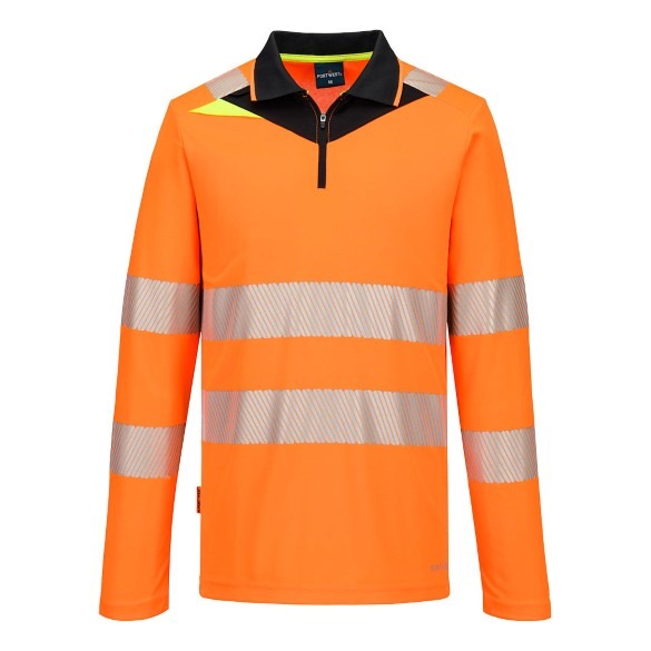 DX4 Hi-Vis Zip Polo Shirt L/S