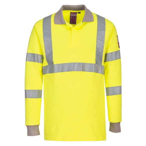 Modaflame Knit Hi-Vis FR Long Sleeve Polo Shirt
