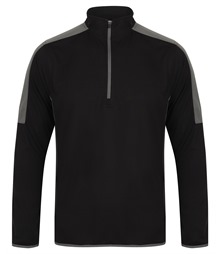 ? zip mid-layer with contrast panelling