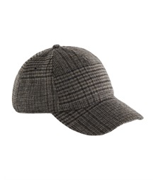Wool blend check cap