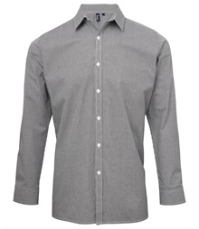 Microcheck (Gingham) long sleeve cotton shirt