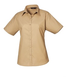 Women's short sleeve poplin blouse
