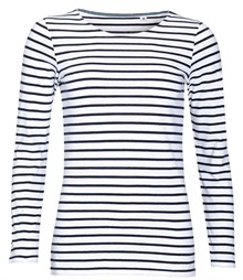 SOL'S Ladies Marine Long Sleeve Striped T-Shirt
