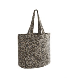 Leopard print canvas shopper